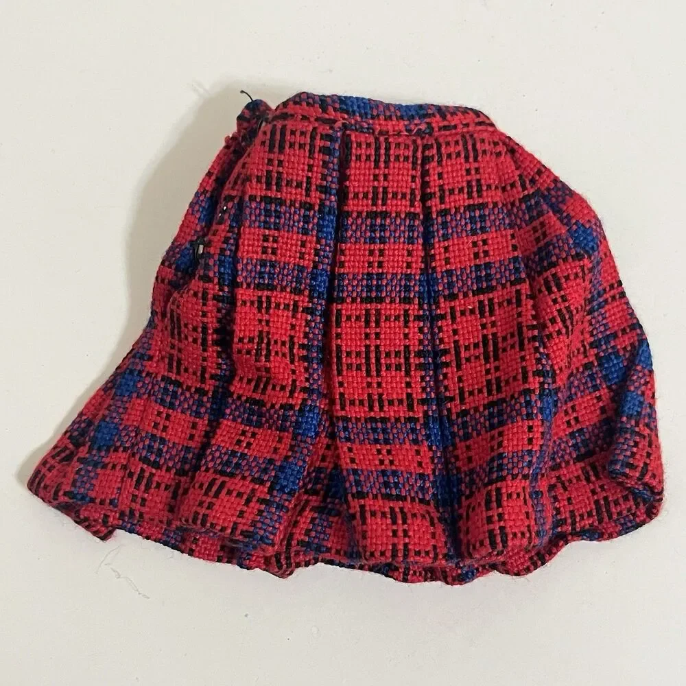 Vintage Remco Libby Littlechap Doll Clothes Red Plaid Coat and Skirt Japan